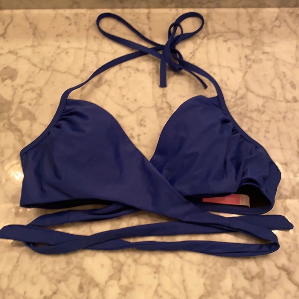 Victoria’s Secret blue bikini top.